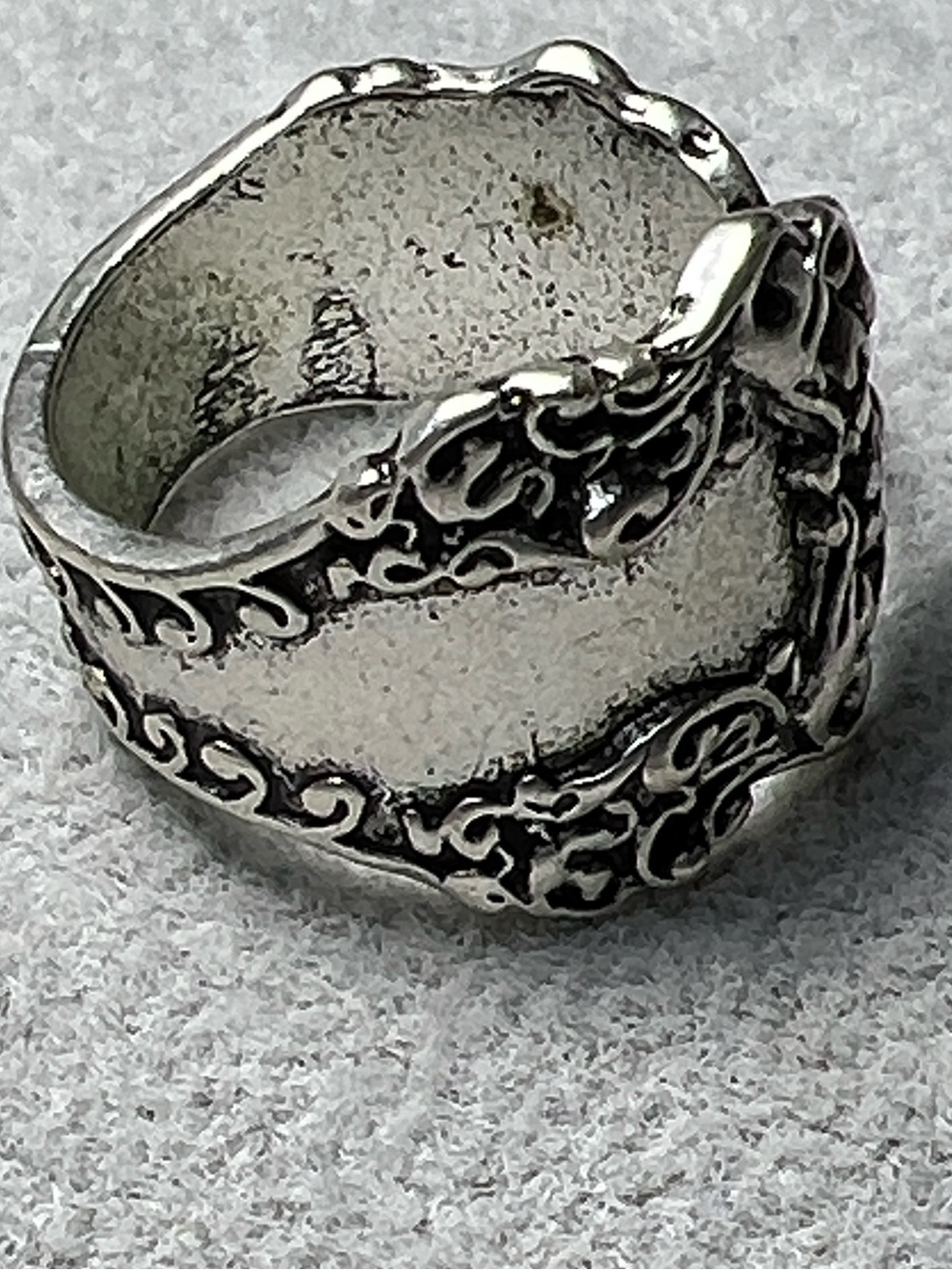 Antique Sterling Silver Spoon Ring 7 Vintage Goth